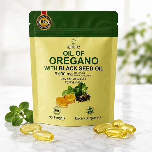 Oregano Oil + Black Seed Oil 6000 mg (90 Softgels)