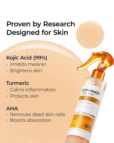 ✨ Dr. Melaxin Peel Shot | Spray Exfoliante Corporal con Ácido Kójico y Cúrcuma 200 ml